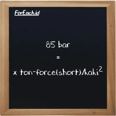 Contoh konversi bar ke ton-force(short)/kaki<sup>2</sup> (bar ke tf/ft<sup>2</sup>)
